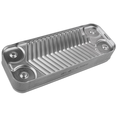 Теплообменник ГВС (вторичный) 12 пластин для котлов Ariston, Chaffoteaux, Beretta, Fondital, Koreastar, Ferroli, Protherm, Demrad (65116314, 65104333), ТВ154.40Г-12-142