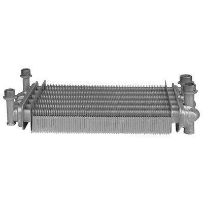 Теплообменник первичный Valmex Group для котлов 23/24 кВт Ariston, Neva lux, Biasi, Electrolux (998619), MHE15