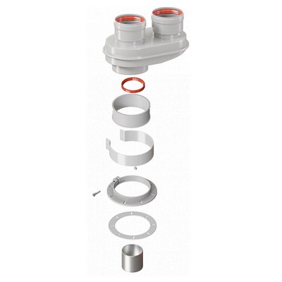 Адаптер дымохода разделительный моноблочный универсальный Ø80 Royal Thermo RTF04.030