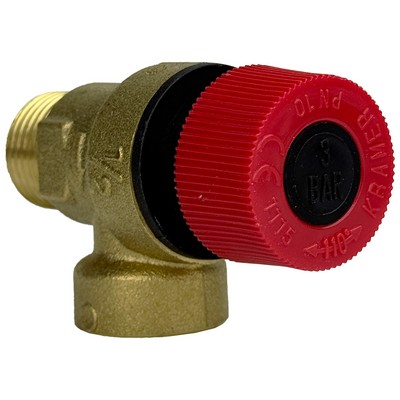 Предохранительный клапан 10 бар 1/2" Kramer для котлов Baxi, Protherm, Biasi латунь (9950600, 0020027555, 0020025271, BI1001112 IMG), KR212-3
